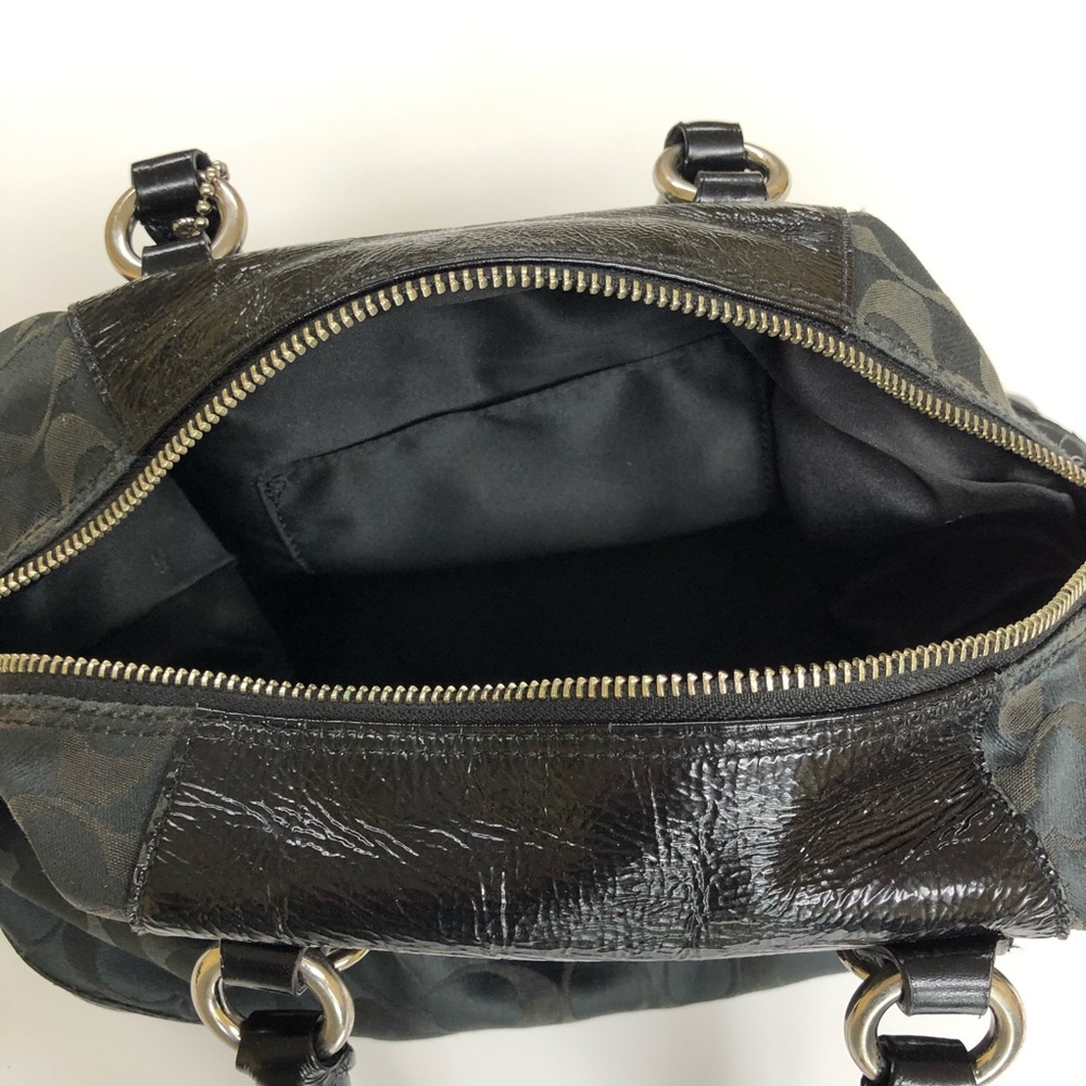 Coach Ashley Signature Satchel Black Canvas Bag - Picture 9 of 13